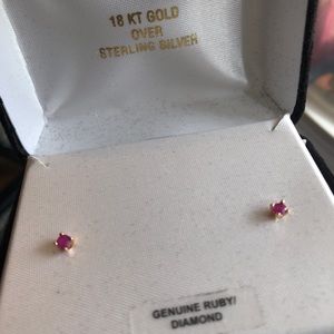 Ruby 18 KT Gold over Sterling Silver
